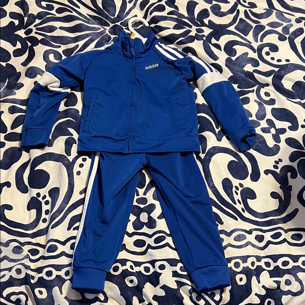 Adidas Royal Blue Tracksuit with White Stripes